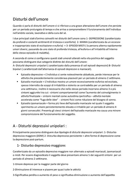 Disturbi Dell Umore Riassunto Dsm 5 E Manuale Disturbi Dellumore