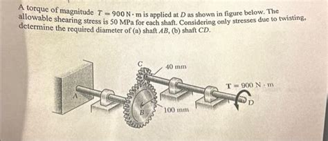 Solved A Torque Of Magnitude T Nm Is Applied At D As Chegg