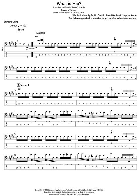 What Is Hip Arr Igor Sardi Bass By Tower Of Power Sheet Music For