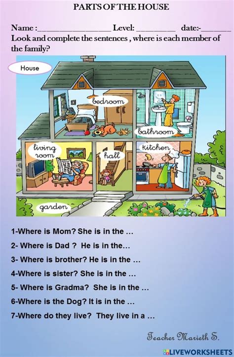 Parts Of The House Online Exercise For 3 English As A Second