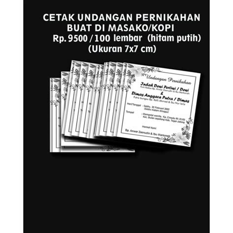 Jual Undangan Pernikahan Murah Ekonomis Keren Ukuran Kecil Buat Di