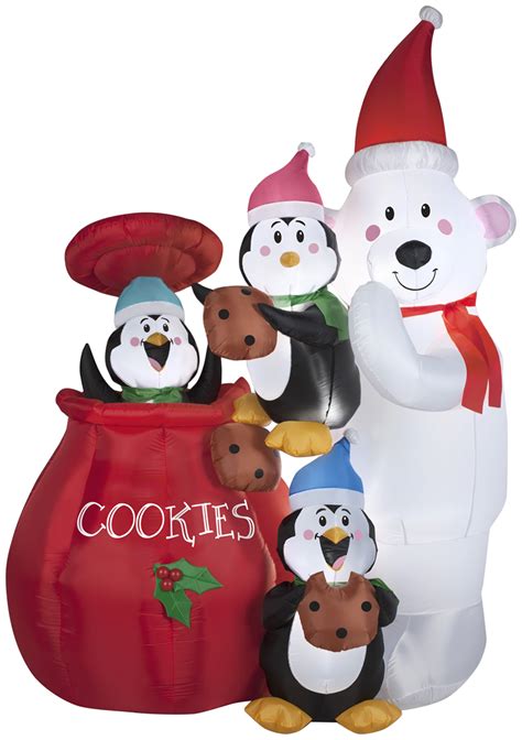 Gemmy Christmas Airblown Inflatables Animated Cookie Jar And Friends 6