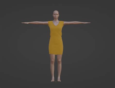 3d Model Low Poly Realistic Female Full Body Character Vr Ar Low