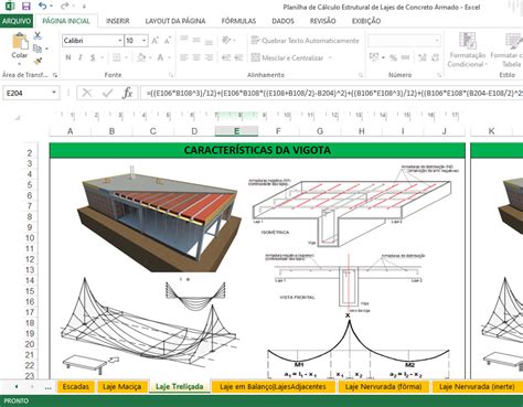 Planilha De C Lculo Estrutural De Escada E Lajes De Concreto Armado