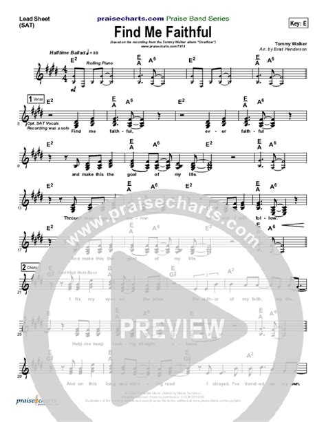 Find Me Faithful Sheet Music PDF Tommy Walker PraiseCharts