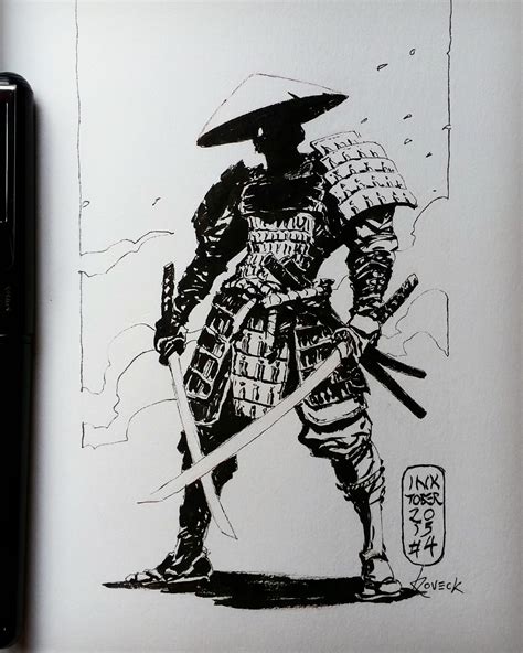 Samurai Ink Drawing