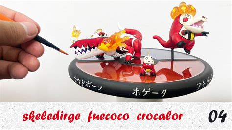 Skeledirge Crocalor Fuecoco Pokemon Figures Scale 120 Polymer Clay