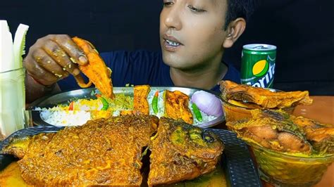 Asmr Mukbang Spicy Fish Curry With Rice Big Fish Head Curry Fish