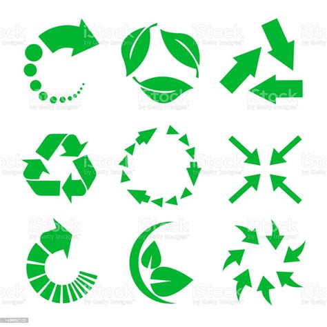 Vector Recycle Signs On White Stock Illustration Download Image Now Arrow Symbol Cycle