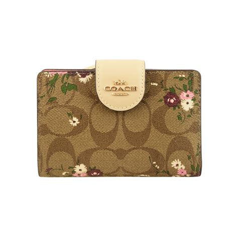 コーチ Coach コーチ Coach 二つ折り財布 シグネチャー 花柄 （カーキ系） Waja Bazar 海外ファッションブランド