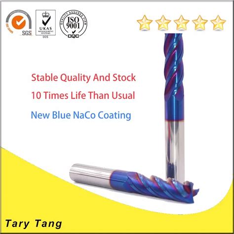 Hrc65 Naco Coating Carbide End Mill For Hard Steel D10 25 75l Buy