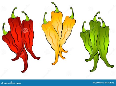 Hot Chili Peppers Clip Art 2 Stock Illustration Illustration Of