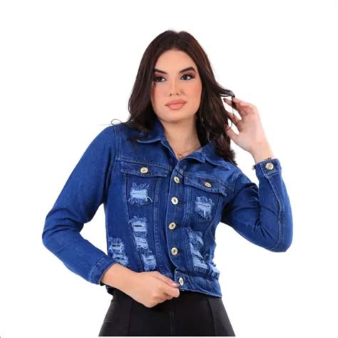 Jaqueta Jeans Feminina Lycra Jaquetinha Curta Mercadolivre