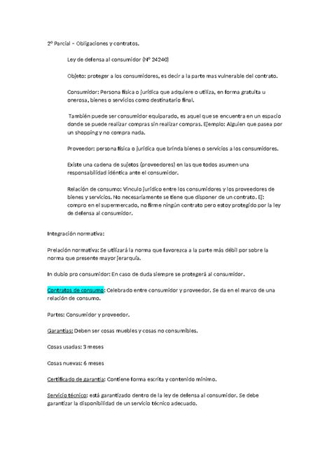 Apuntes 2do Parcial 2 Parcial Obligaciones Y Contratos Ley De