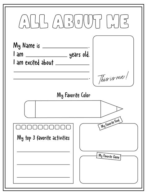 All About Me Worksheets 20 Free Pdf Printables Printablee