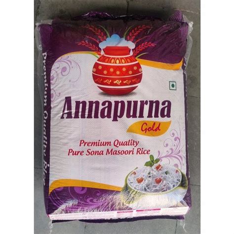 Annapurna Gold Sona Masoori Rice Packaging Type Plastic Bag