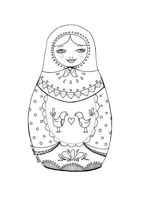 Russian Nesting Dolls Coloring Page