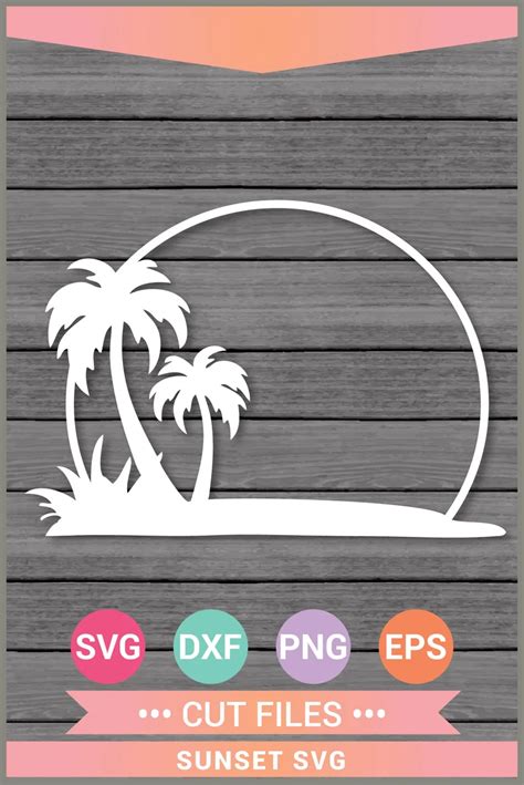 Sunset Svg Beach Svg Palm Tree Svg Cut Files Cricut Design Etsy