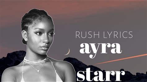 Ayra Starr Rush Paroles Lyrics Youtube