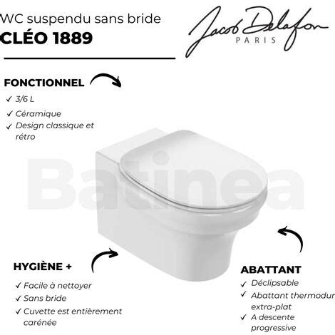 Pack Inodoro Suspendido Ahorro De Agua Sin Cerco Jacob Delafon Cl O