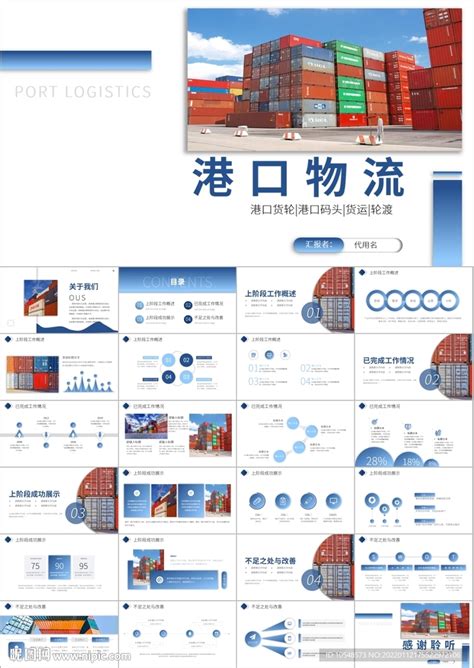 物流海运货轮船港口码头ppt商务科技ppt多媒体图库昵图网