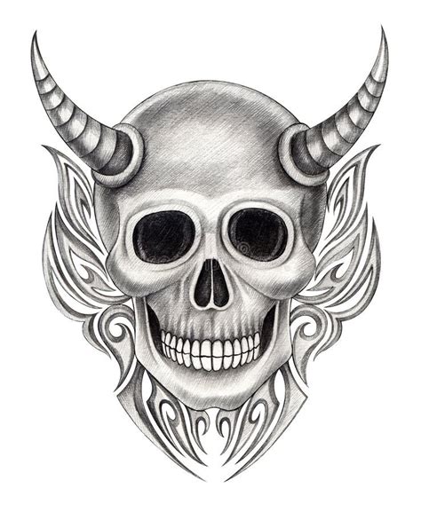 Art Skull Devil Tattoo Stock Illustration Image 60903772