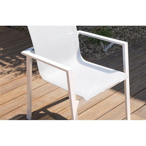 Fauteuil Salon De Jardin En Aluminium DCB Garden Blanc MYKONOS