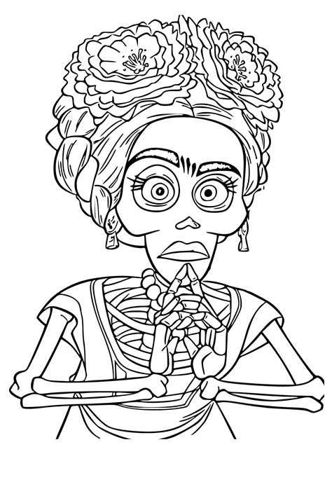 Frida Kahlo Coloring Pages Free Coco Coloring Pages Printables