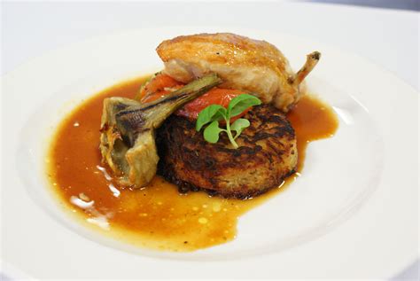 Main Pan Fried Chicken Supreme Stuffed With Scamorza Cheese With A Potato Rosti Roasted