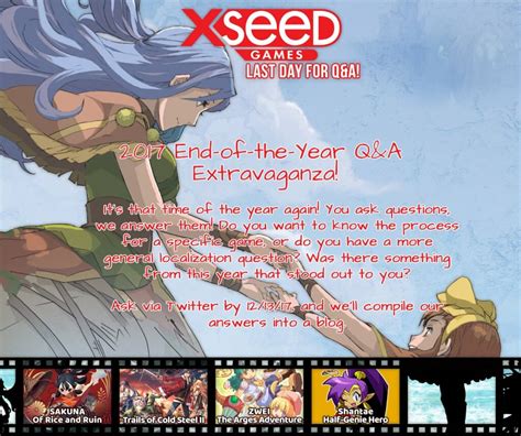 XSEED Games teases three unannounced 2018 titles in Q&A promotion - Gematsu