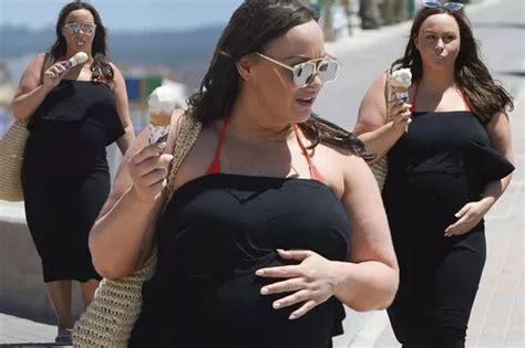 Chanelle Hayes Shows Off Her Baby Bump In A Tiny White Bikini After Revealing She Hates