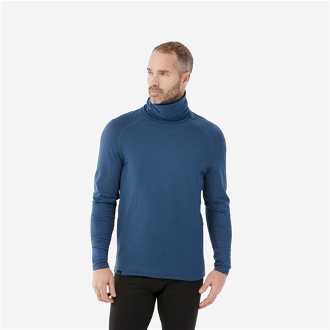 Mens Base Layer Top Turtleneck BL 520 Blue Inkpot Blue Wedze