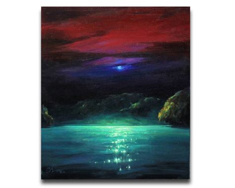 Moon Oil Painting Original, Night Sky Painting, Gothic Artwork ...