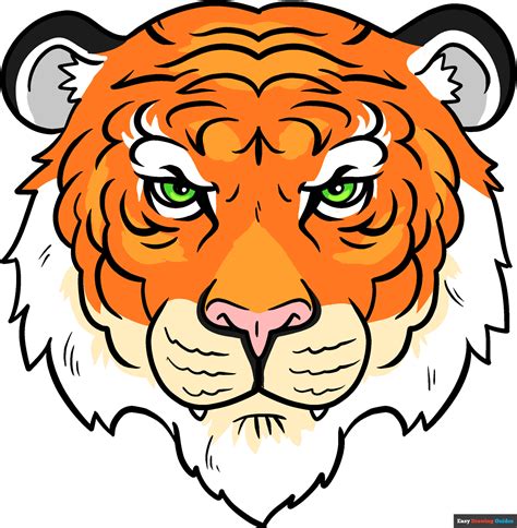 How to Draw a Tiger Face in a Few Easy Steps | Easy Drawing Guides