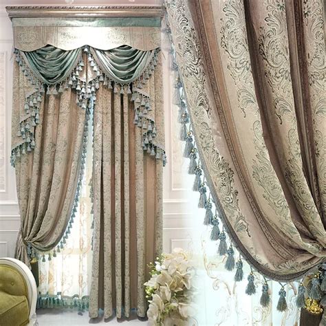 Luxury European Style Curtains Custom Luxury Simple Living Room Curtain Retro Jacquard Superb