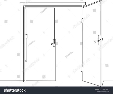 Open Double Door Drawing