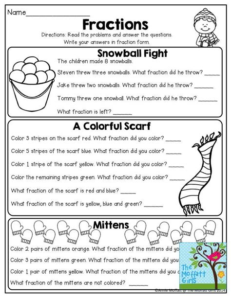 Free Fraction Word Problems Worksheets