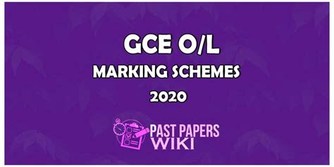 Gce O L Marking Schemes