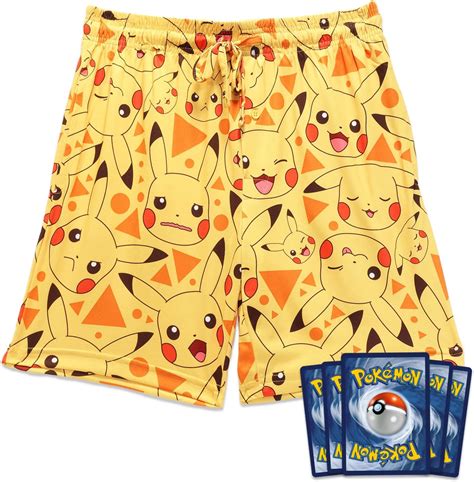 Pikachu Pajama Shorts For Boys Men Pokemon Pajama Shorts