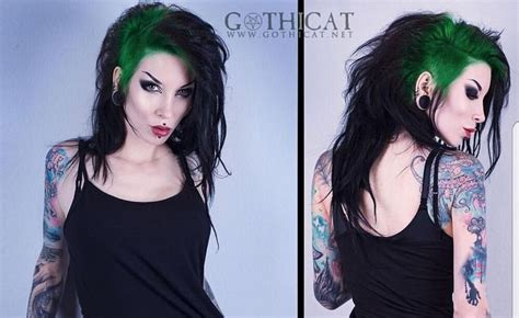 Razorcandi Deathhawk Mohawk Mohawkdown Green Black Hair Gothic Punk