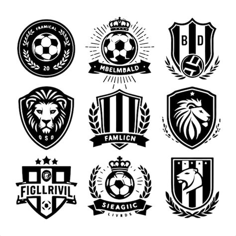 Premium Vector Football Club Logos Badges Silhouette Vector