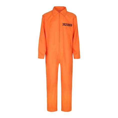 Youmylove Adult Orange Prisoner Jumpsuit Jail Inmate Costumes Male