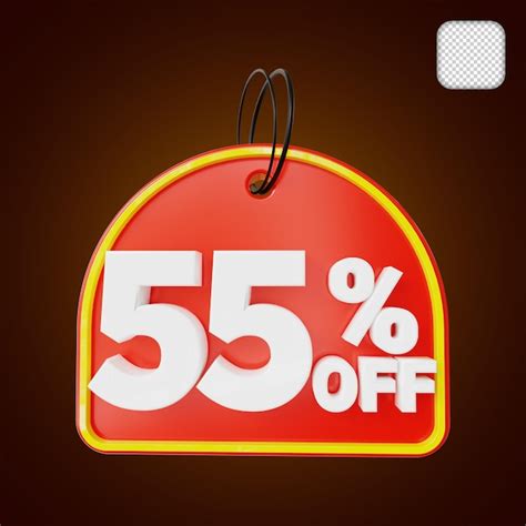 Premium PSD | Discount price 55 percent 3d illustration