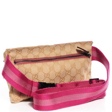 GUCCI Monogram Web Small Belt Bag Pink 94937