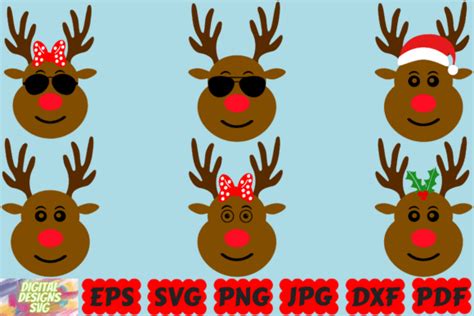 Christmas Reindeer Svg Reindeer Face Graphic By Digitaldesignssvgbundle · Creative Fabrica