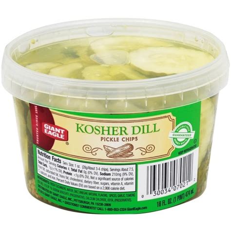 Giant Eagle Dill Pickles Kosher Dill Pickle Chips 16 Oz Shipt