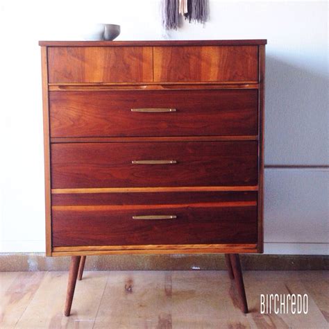 Mid Century Modern Walnut Dresser Refinished With A Danish Oil Finish