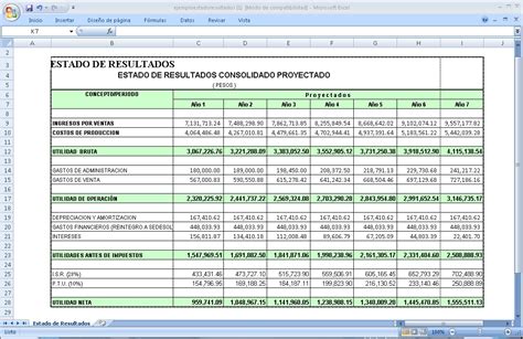 Ejemplo De Estado De Resultados En Excel Contabilidad De Perdidas Y