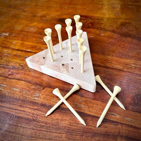 Tricky Triangle Peg Board Game Made With End Grain Hardwood Etsy