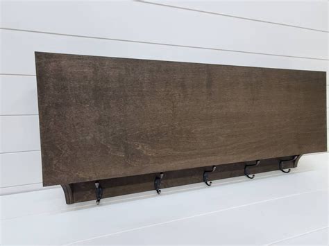 Hook Coat Rack With Hidden Gun Concealment Storage In Espresso Color